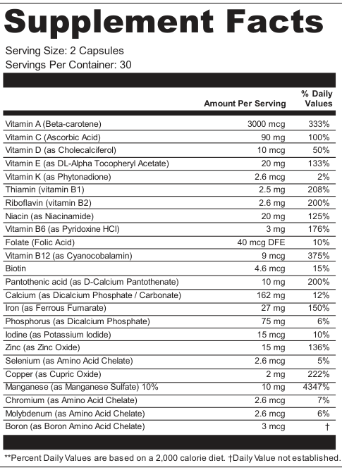 Supplement Facts for Lunar Bloom