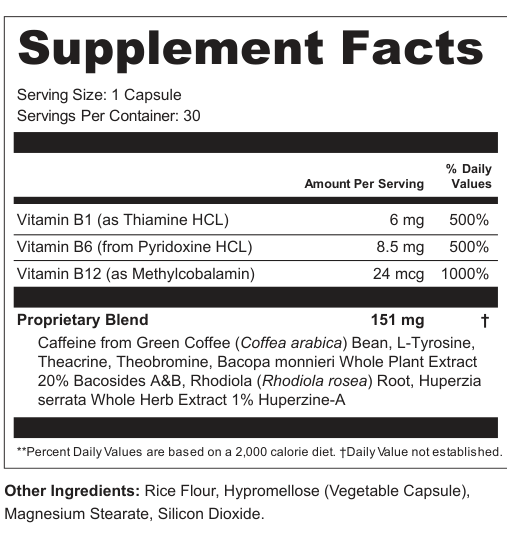 Supplement Facts for Vale