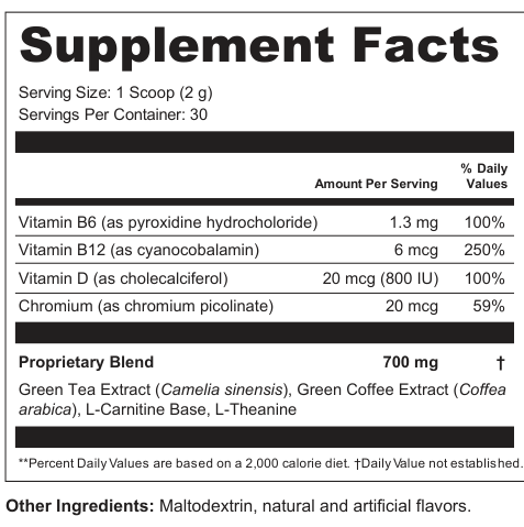 Supplement Facts for Brook